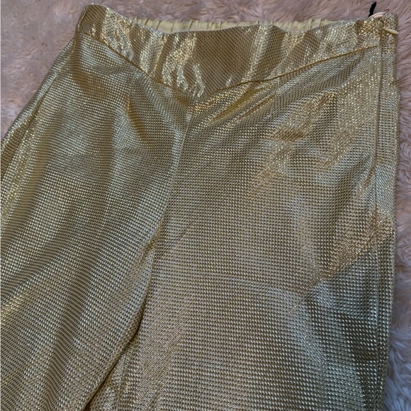 NWT Forte Forte Metallic Gold High-Waist Flared Pants - Size 8 - Picture 2 of 6